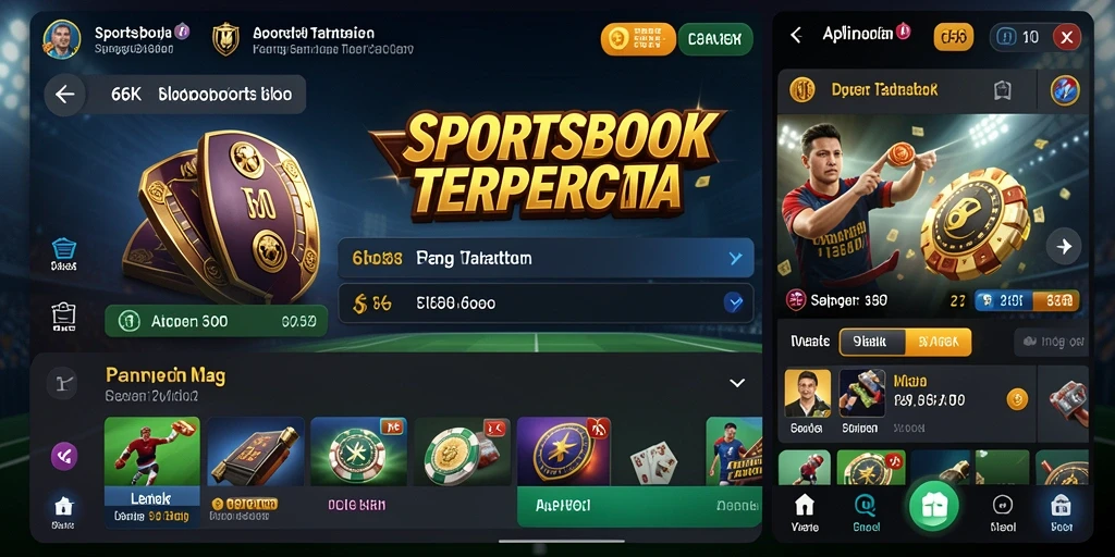 Tampilan antarmuka aplikasi 66K untuk taruhan olahraga.