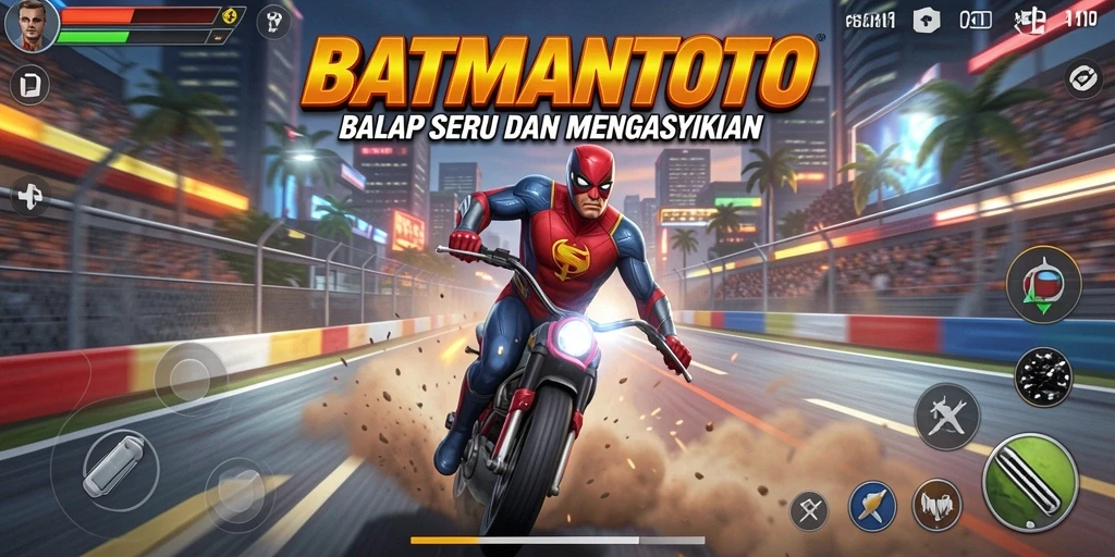 Tampilan gameplay intens dari BATMANTOTO dengan aksi balap cepat.