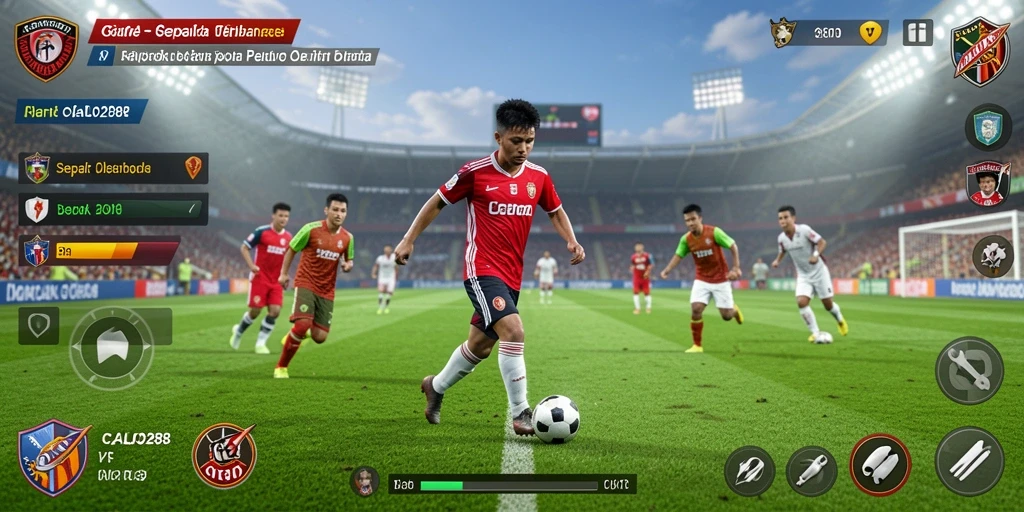 Tampilan gameplay sepak bola yang seru dan mendebarkan di CALO288.