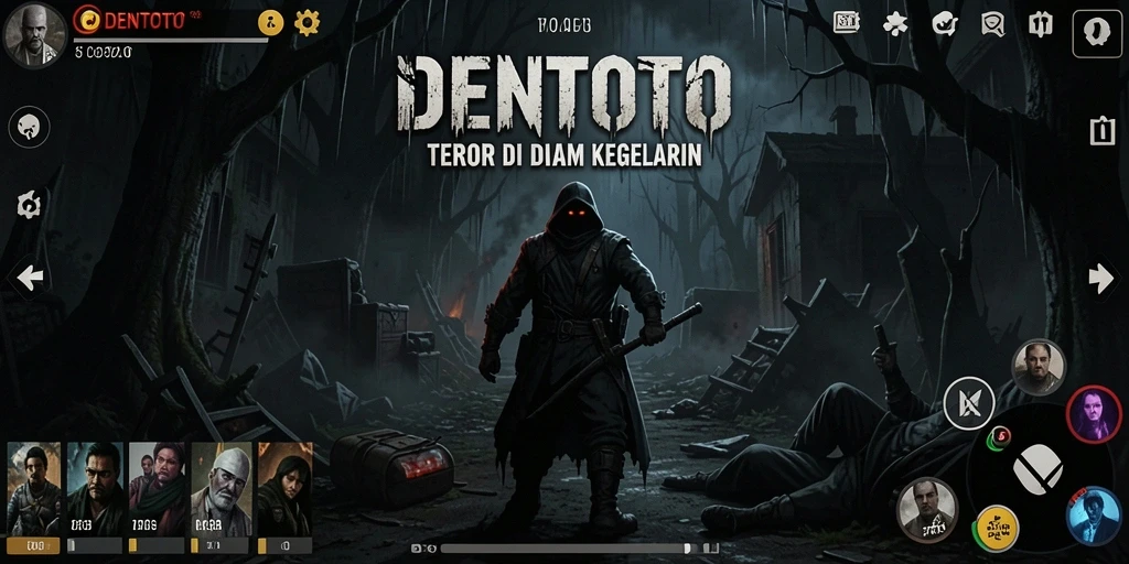 Tampilan gameplay DENTOTO yang menegangkan dengan suasana Horror yang kuat.