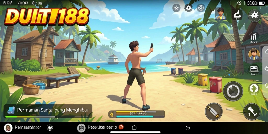 Tampilan gameplay <strong>DUIT188</strong> yang ceria dan menghibur.