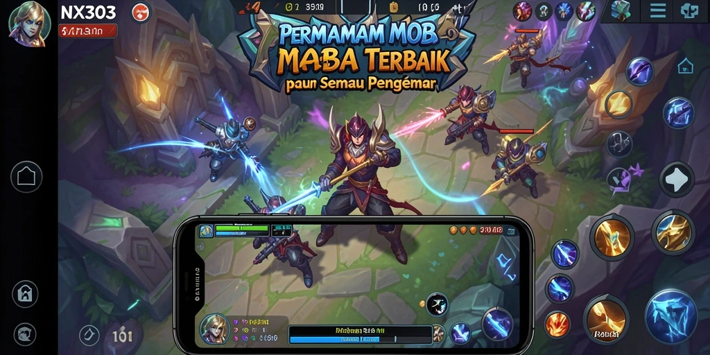 Tampilan gameplay seru di arena pertempuran NX303 yang mendebarkan.