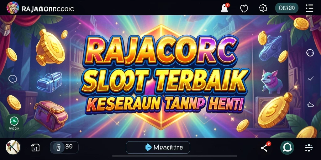 Tampilan gameplay menarik dari RAJACORC dengan simbol slot yang beragam.
