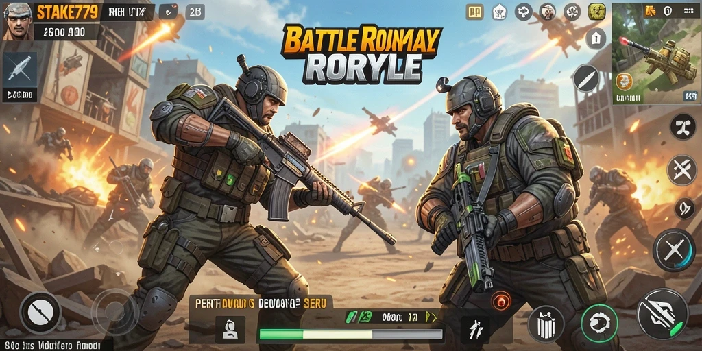 Gameplay seru STAKE779 di medan perang Battle Royale.