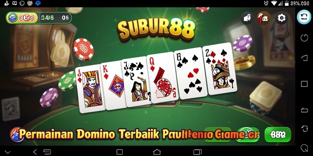 Tampilan gameplay seru dan interaktif dari SUBUR88 dalam Domino.
