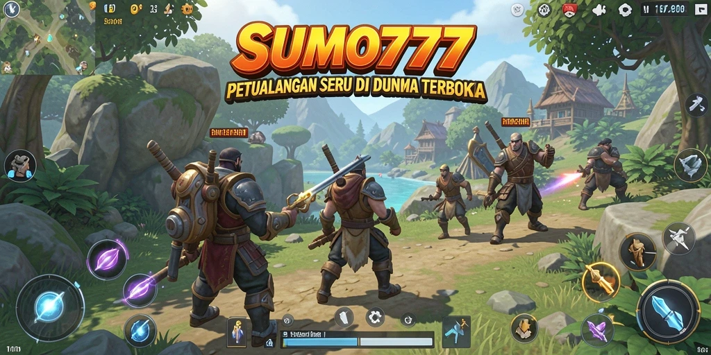 Screenshot gameplay SUMO777 menampilkan petualangan seru di dunia terbuka.