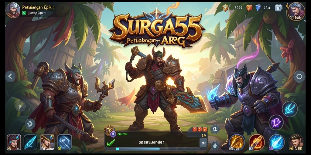 Tangkapan layar gameplay SURGA55 menampilkan aksi seru dalam petualangan ARPG.