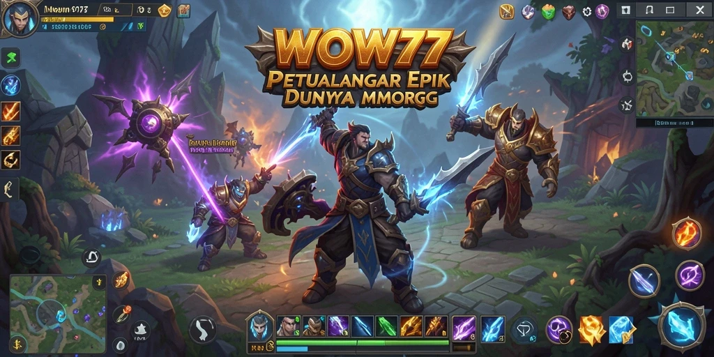 Screenshot WOW77 menampilkan aksi pertarungan seru dalam dunia MMORPG.