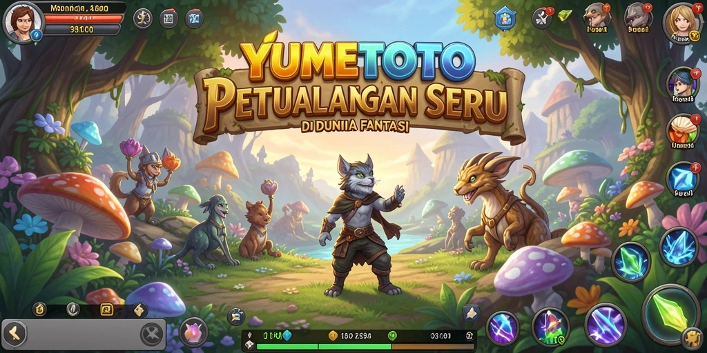 Screenshot menunjukkan karakter utama YUMETOTO menjelajahi dunia petualangan.